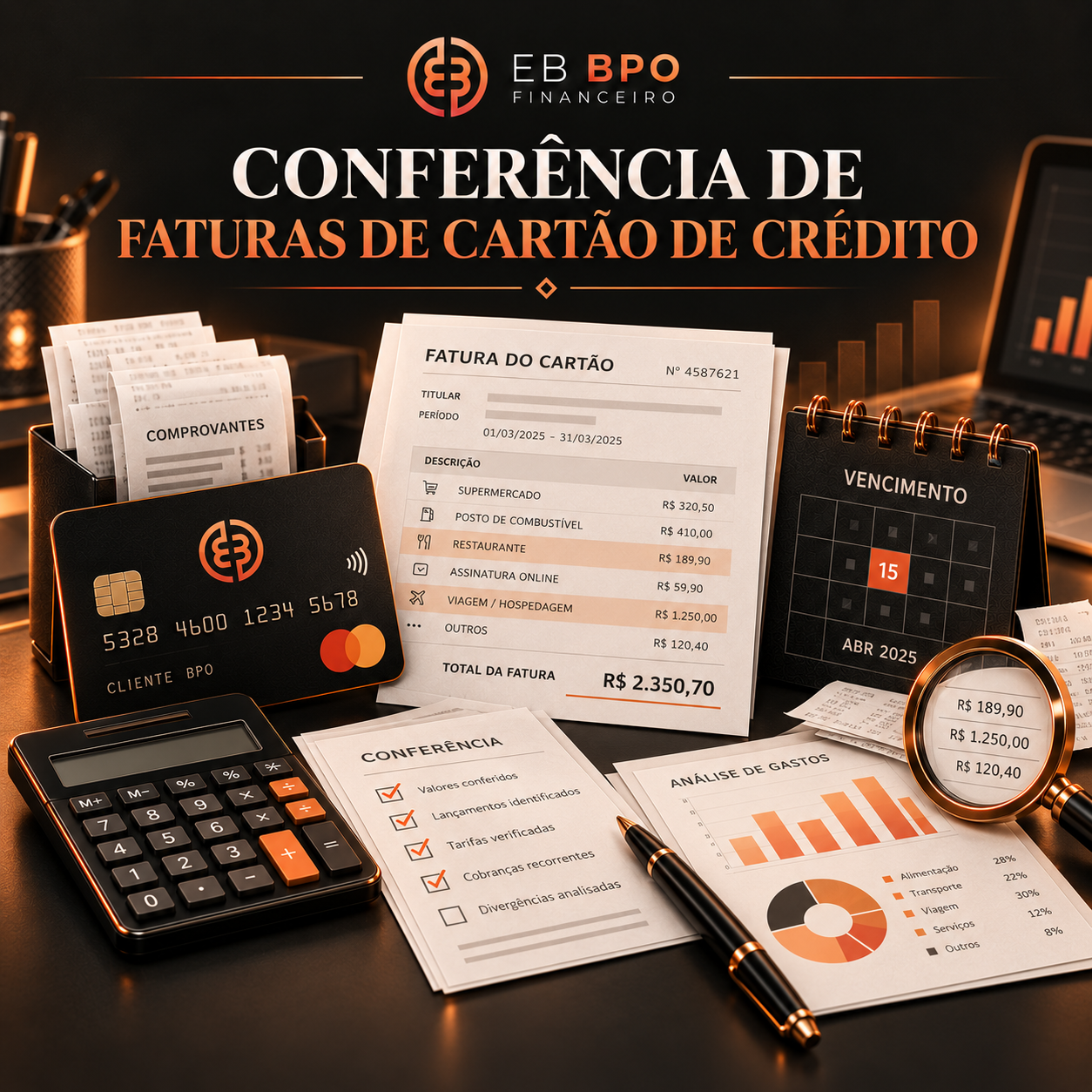 Conferência de faturas de cartão de crédito